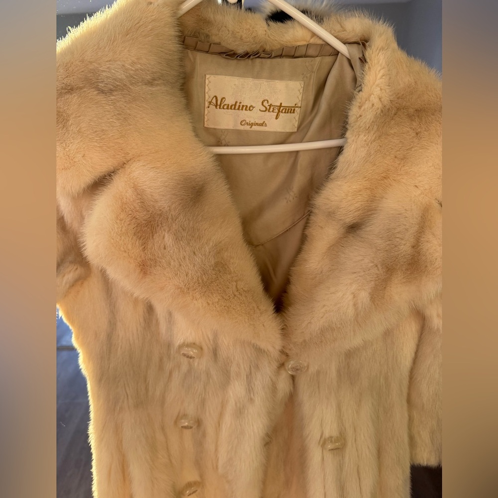 Off white natural AZURINE MINK coat